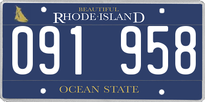 RI license plate 091958