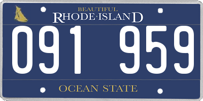 RI license plate 091959