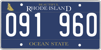 RI license plate 091960
