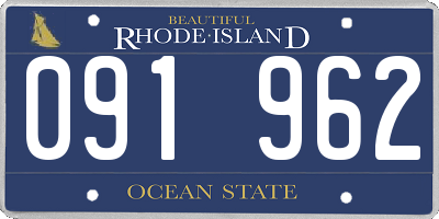 RI license plate 091962