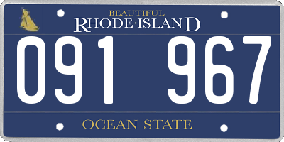 RI license plate 091967