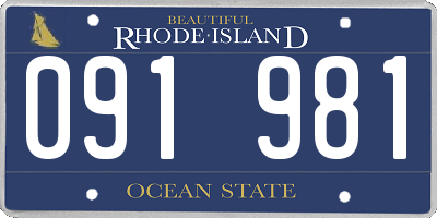 RI license plate 091981