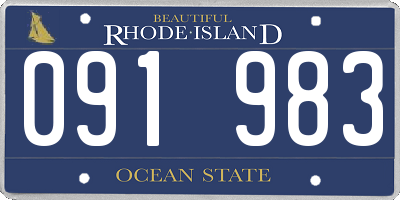 RI license plate 091983