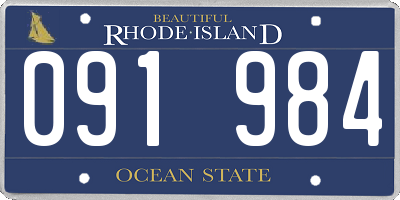 RI license plate 091984