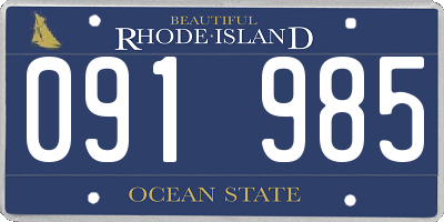 RI license plate 091985