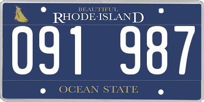 RI license plate 091987