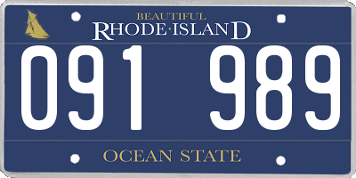 RI license plate 091989