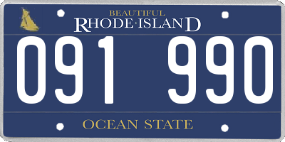 RI license plate 091990