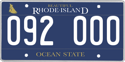 RI license plate 092000