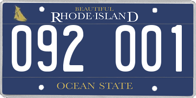 RI license plate 092001