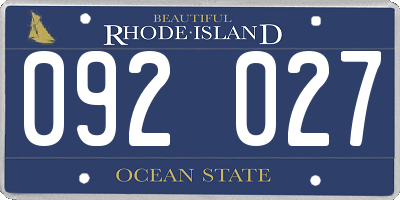 RI license plate 092027