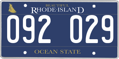 RI license plate 092029