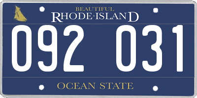 RI license plate 092031