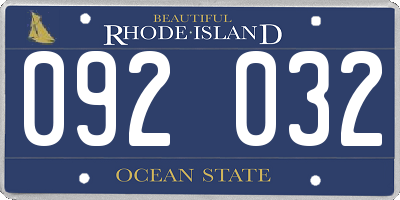 RI license plate 092032