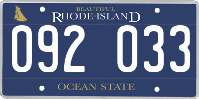 RI license plate 092033
