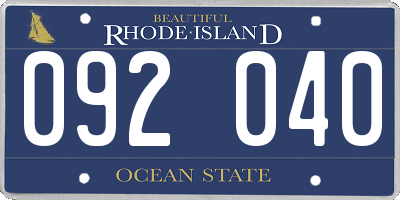 RI license plate 092040