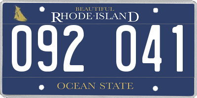 RI license plate 092041