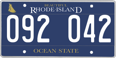 RI license plate 092042