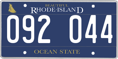 RI license plate 092044