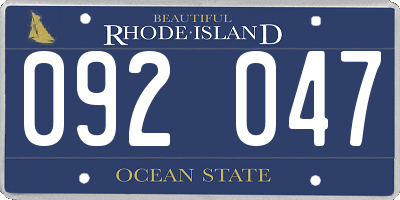RI license plate 092047