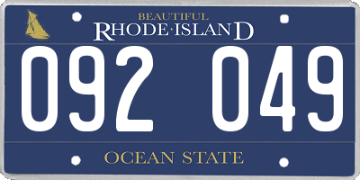 RI license plate 092049