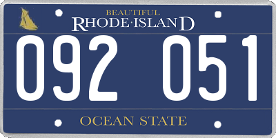 RI license plate 092051