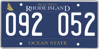 RI license plate 092052