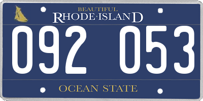 RI license plate 092053