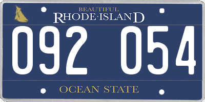 RI license plate 092054