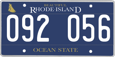 RI license plate 092056
