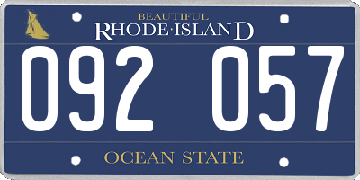 RI license plate 092057