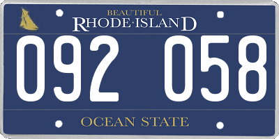 RI license plate 092058