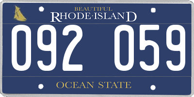 RI license plate 092059