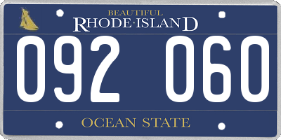 RI license plate 092060