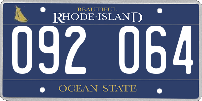 RI license plate 092064