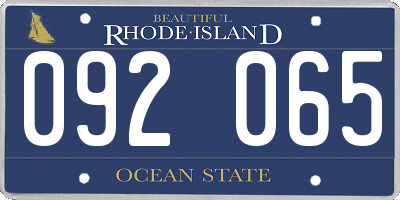 RI license plate 092065