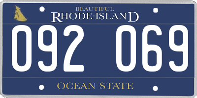 RI license plate 092069