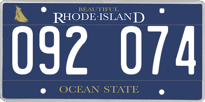 RI license plate 092074
