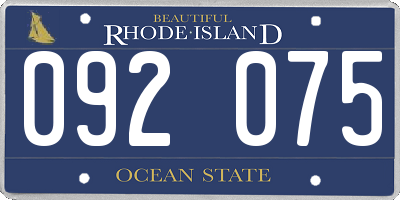 RI license plate 092075