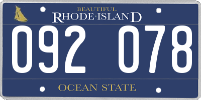 RI license plate 092078