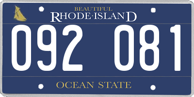 RI license plate 092081