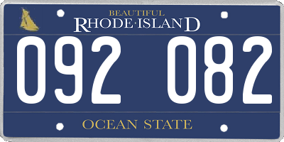 RI license plate 092082