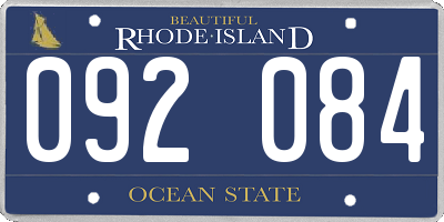 RI license plate 092084