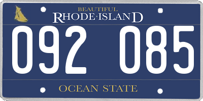 RI license plate 092085
