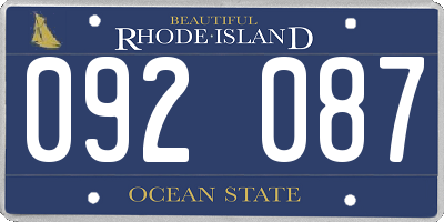 RI license plate 092087