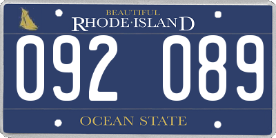 RI license plate 092089