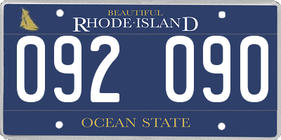 RI license plate 092090