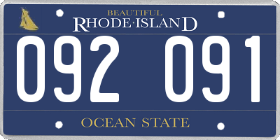 RI license plate 092091