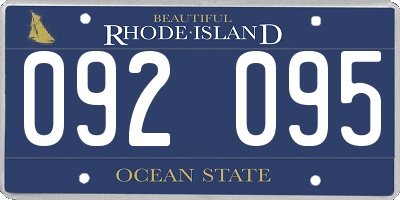 RI license plate 092095