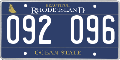RI license plate 092096